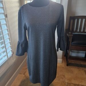 Black and Gray Houndstooth Dress